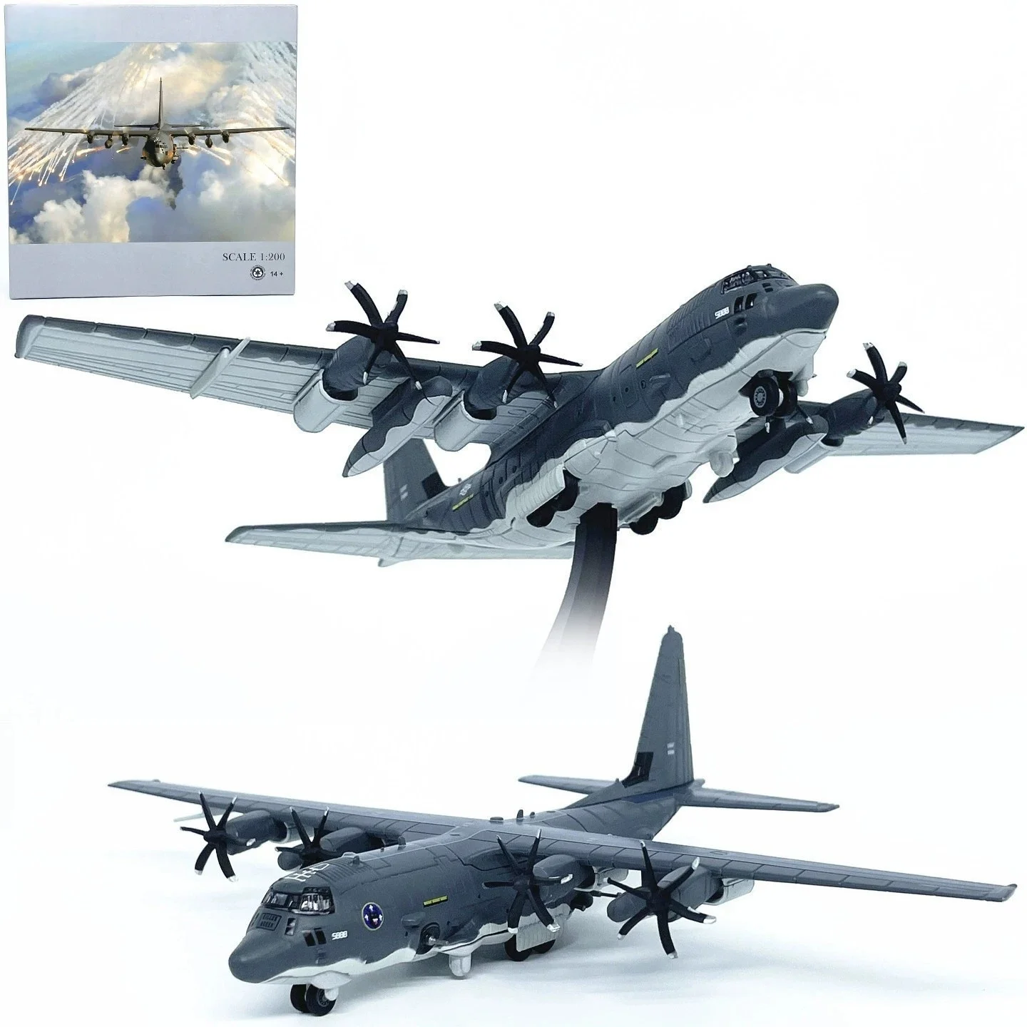 

1/200 Scale American AC-130J Gunship Aircraft Models Alloy Diecast Paint Fighter Model Plane Kit Static Decoration With Base