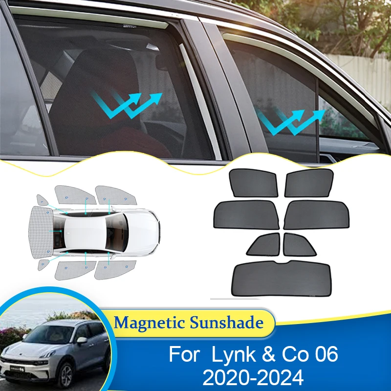 

For Lynk Co 06 2020 2021 2022 2023 2024 UV Protection Curtain Magnetic Sun Shade Privacy Window Visor Car Accessories Auto Parts