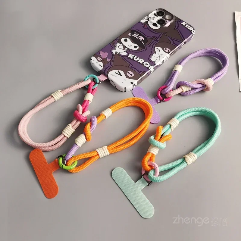 Dual Use Minimalist Mobile Phone Lanyard for Women Hand Strap Short Wrist Phone Strap Clip on Phone Case Universal Strap Charms