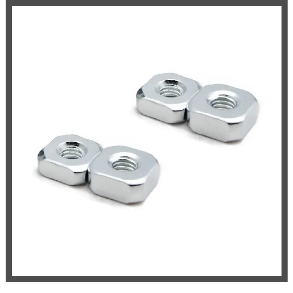 Hengjiang Grade 4.8 Square Nuts Carbon Steel White Zinc Surface Finish Sliding Nut Precise Hardware Fasteners For Machine M3
