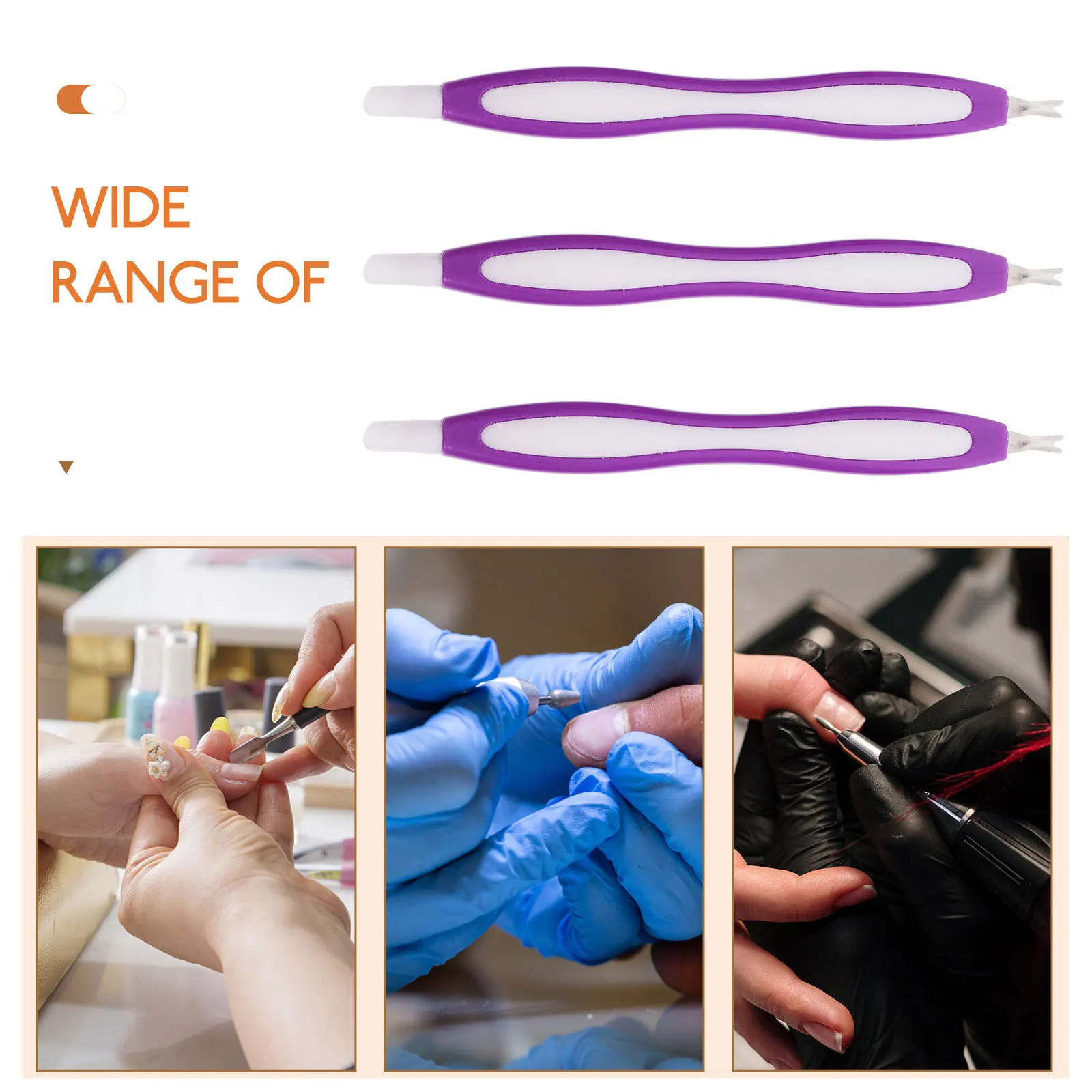 Fourchette d'élimination des peaux mortes des ongles en acier inoxydable, éplucheur de cuticules, grattoir, outil de manucure Portable essentiel pour pédicure Nail Art 3 pièces