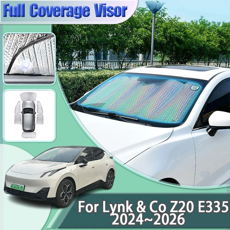 

For Lynk & Co Z20 2024 2025 2026 E335 Custom-Fit Sunscreen Windshield Window Screen Blind Shade Sunshade Anti-UV Car Accessories
