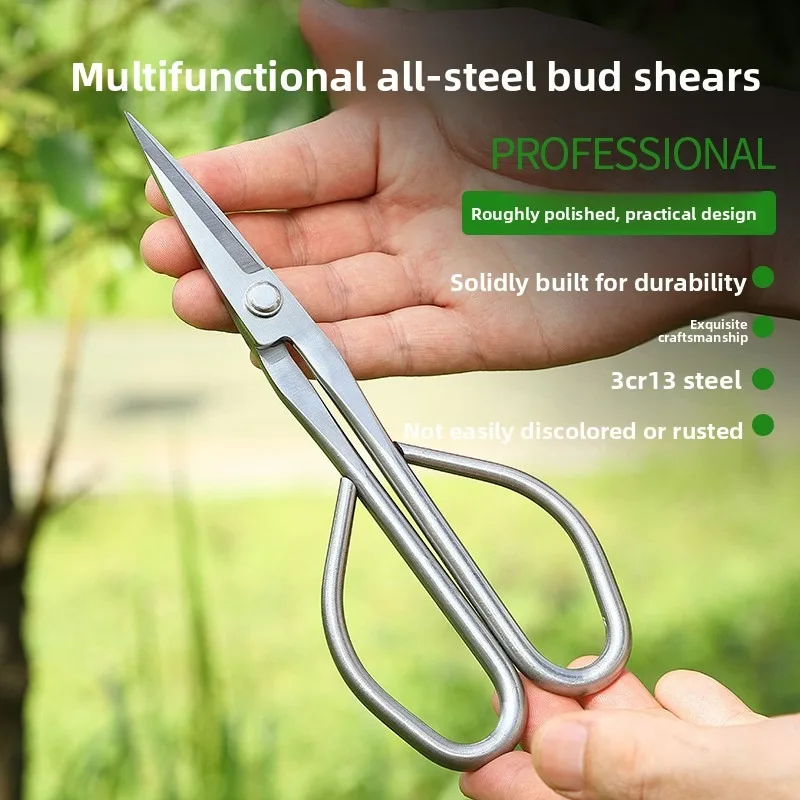 Tender Leaf Scissors Bonsai Tools Branch Scissors Extended Stainless Steel Gardening Scissors Tender Leaf Sprouts Pruning Scisso