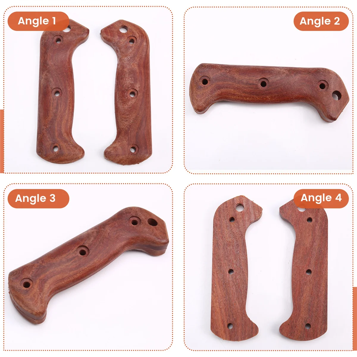 新しい 1 ペアナチュラル無垢材ハンドルパッチ Bk2 ナイフハンドル修正パーツ用ネジハンドルグリップ DIY アクセサリー、B