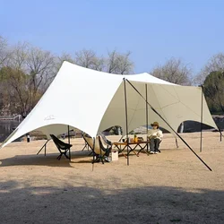 9M*5M Outdoor Extra Large A Tower Living Room Double Peak Dome Canopy Tent Camping Site Black Rubber Sunscreen Canopy Sunshade
