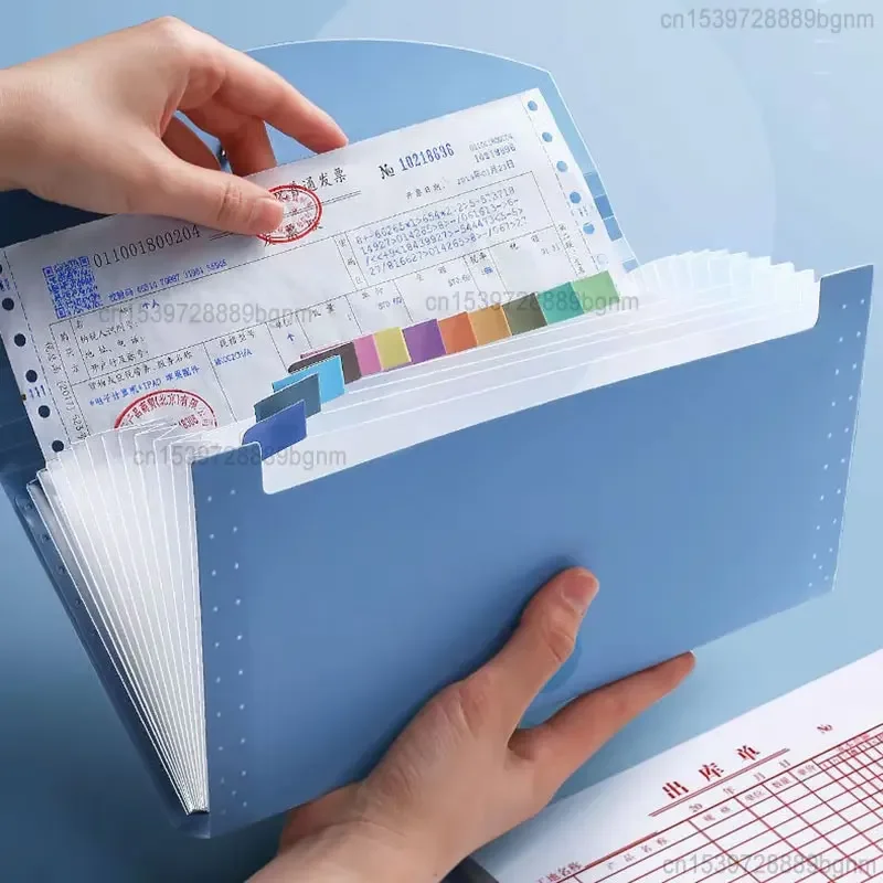 대용량 13포켓 레이어 확장형 지갑 파일 폴더 서류 청구서 영수증 보관 가방 사무실 정리 케이스