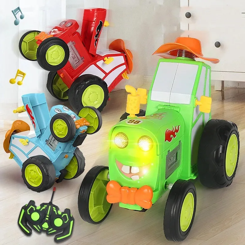 Gekke Springstunttrein Met Muziek Led Licht Draadloze Afstandsbediening Trein Dance Light Leuke Roman Kinderspeelgoed Verjaardagscadeaus