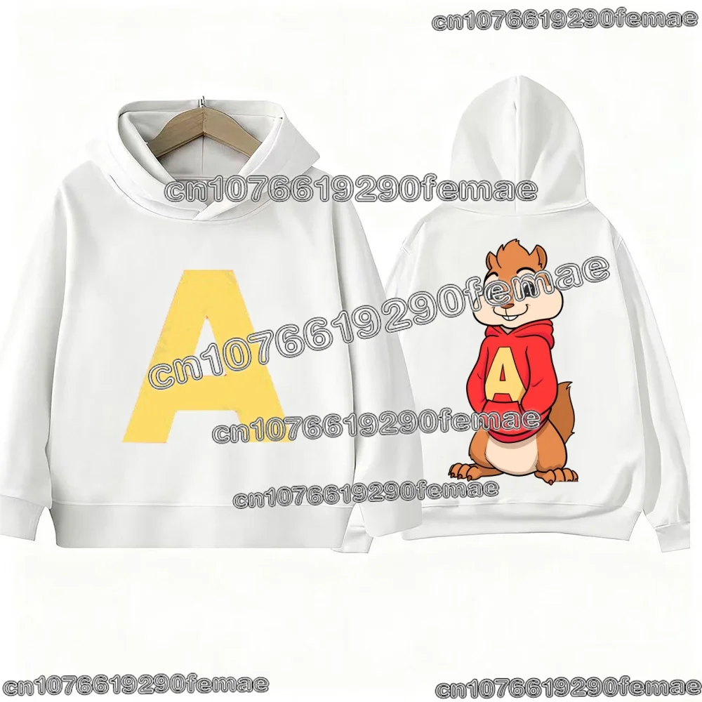 سترة بغطاء للرأس من فيلم Alvin and The Chipmunks للأطفال بأكمام طويلة كارتونية للأولاد والبنات للخريف والشتاء، قمة الموضة المريحة