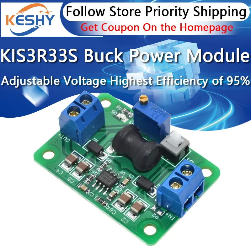 KIS3R33S DC-DC Adjustable Step Down Module Highest Efficiency of 95% Kis-3r33S Super LM2596 Power Supply Buck Module