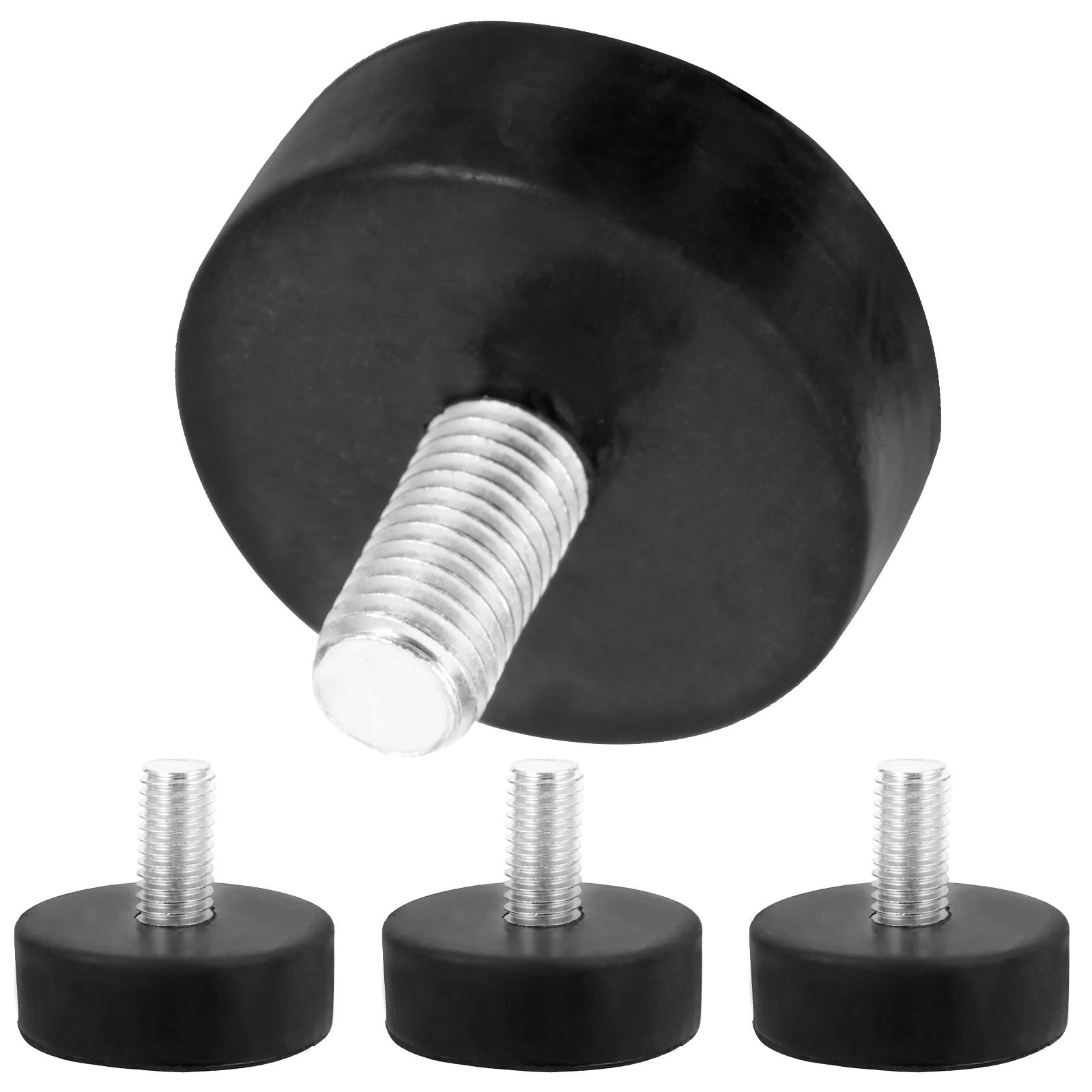 Pés de borracha ajustáveis m10x20, 4 unidades, mesa de móveis, nivelamento, antivibração, resistente, antiderrapante, máquina, pés, móveis