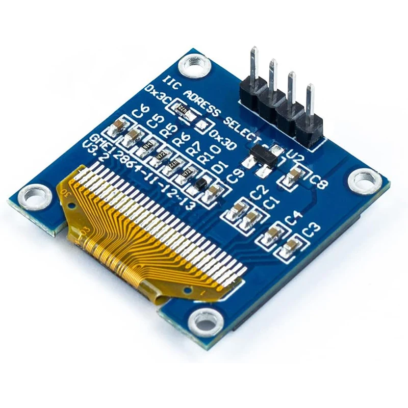 Modulo display OLED I2C IIC da 0,96" 12864 128x64 pixel SSD1306 Mini scheda schermo OLED autoluminoso con Arduino Raspberry Pi