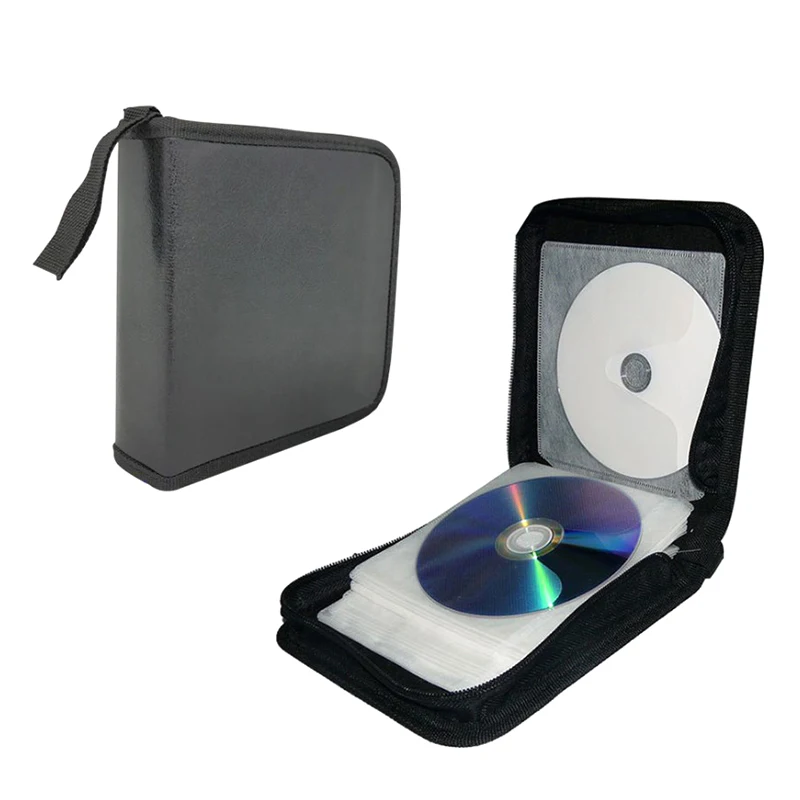 40 Disc CD Storage Bag Case Double-side Hard Album Home DVD Organizer Box