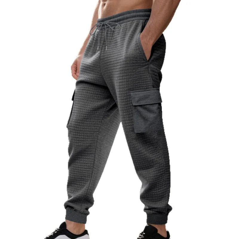 

Autumn and Winter American Men's Commuting Loose Casual Sports Jacquard Outdoor Solid Color Overalls Trousers