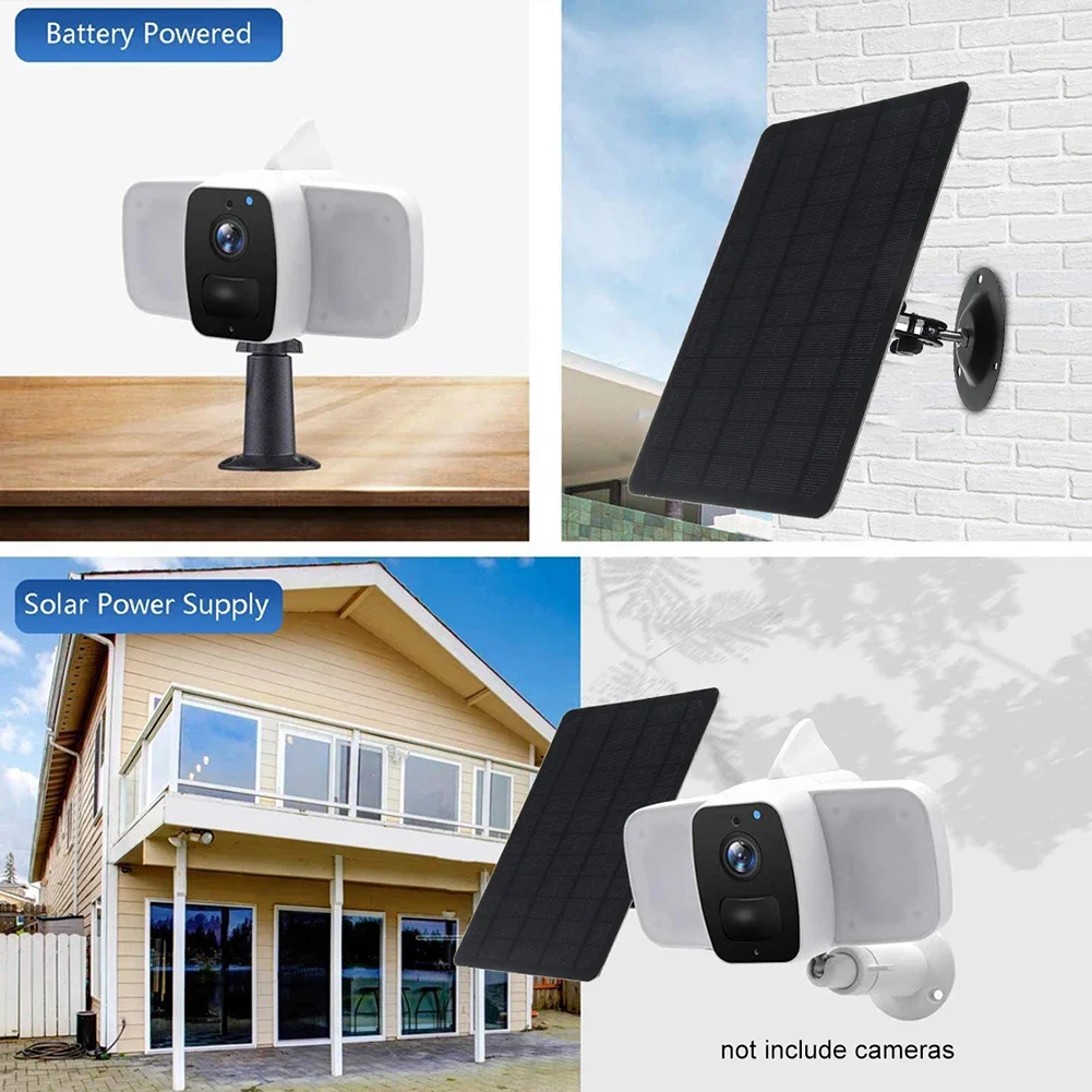 

Солнечная панель 5В 10Вт IPX6 водонепроницаемая для уличной камеры 360° ° Регулируемое крепление с портом Micro USB для камеры видеонаблюдения