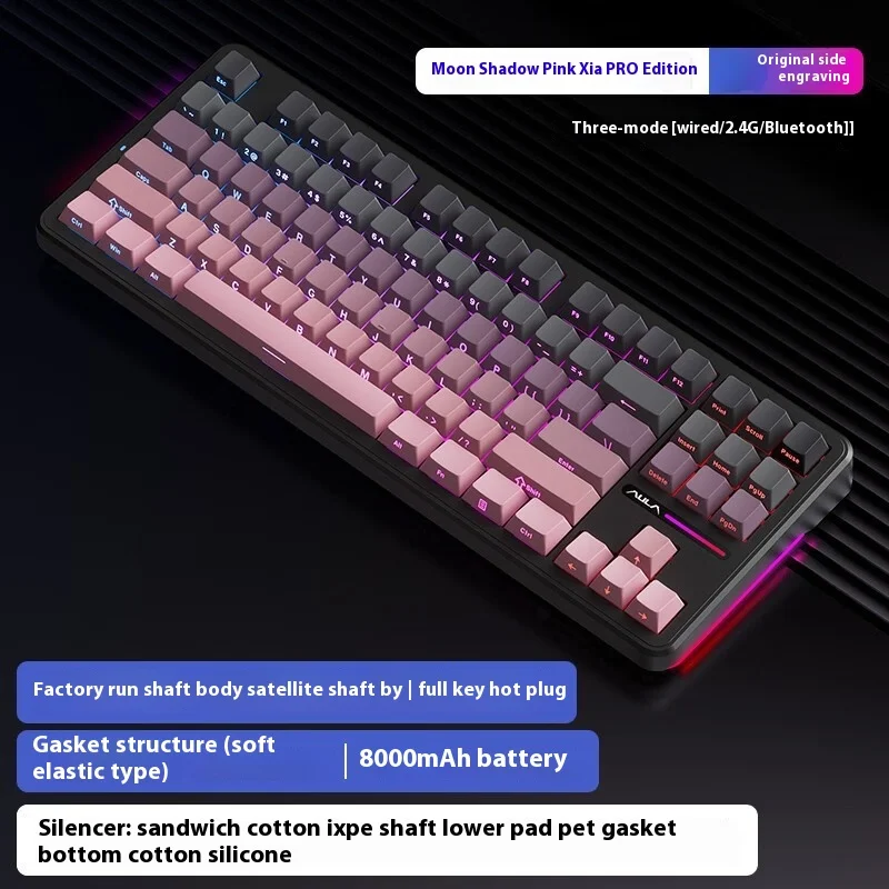 Aula F87 With Customized Keyboard Gasket Structure Mechanical Keyboard Roll King Series Tri-Mode Gaming Desktop Keyboard