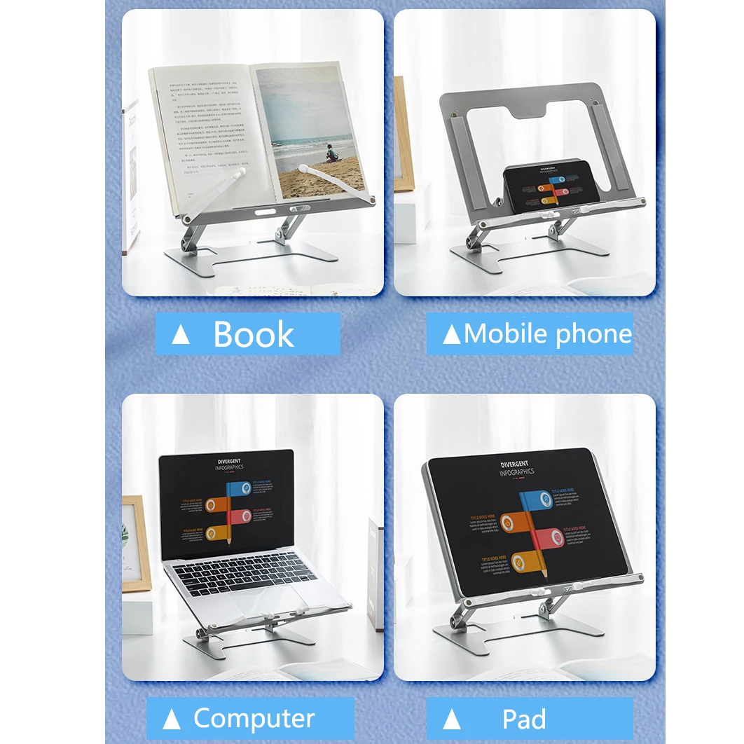 Verstellbarer Leseständer aus Kohlenstoffstahl, multifunktionaler Leseständer, Leseständer für Tablet-Computer und Handy – Detail 2