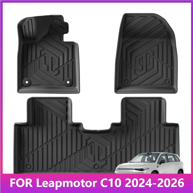 

Floor Mats for Leapmotor C10 2024-2026 TPE 3D Car Floor Mats Cargo Liner Trunk Pad Waterproof All Weather Auto Accessories Black