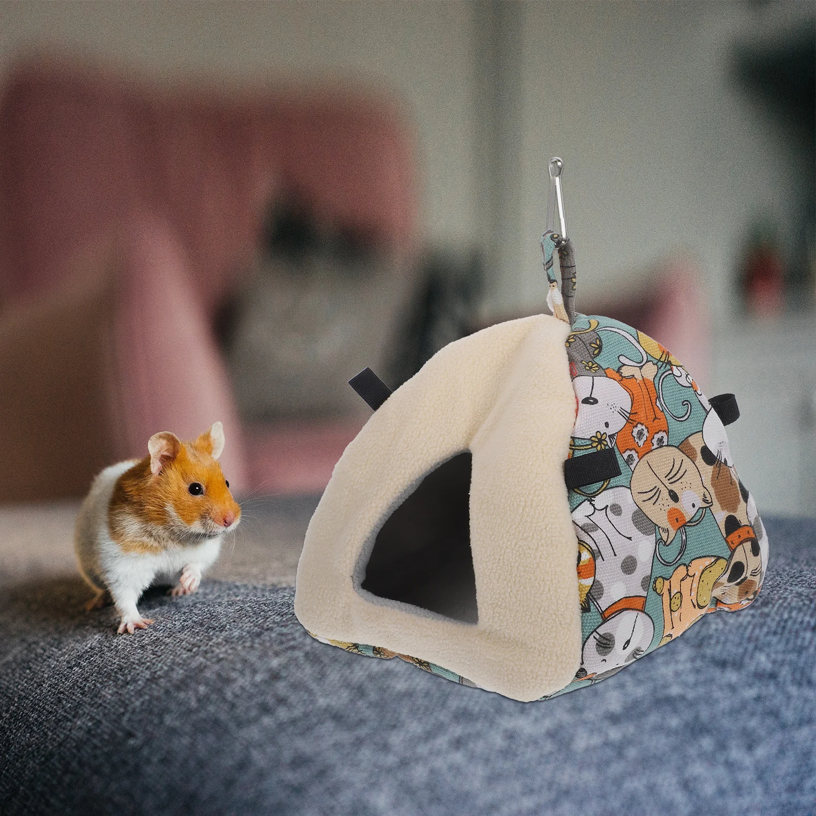 

Comfortable Hamster Hut Soft Insulated Hideout for Small Animals Warm Nest Bed Suitable for Hamster Bunny Chinchilla Cage