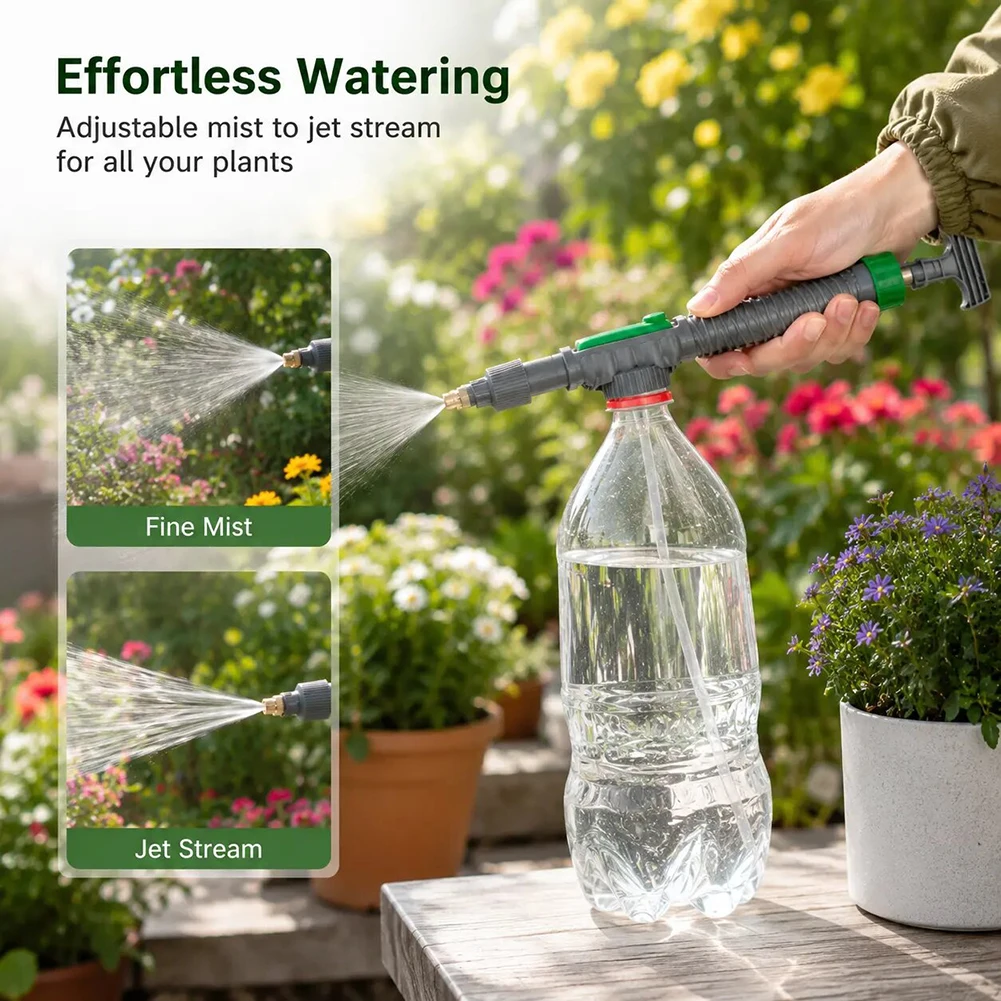 High Pressure Air Pump Manual Sprayer Adjustable Drink Bottle Spray Head Nozzle Garden Watering Tool Sprayer Agriculture Tools