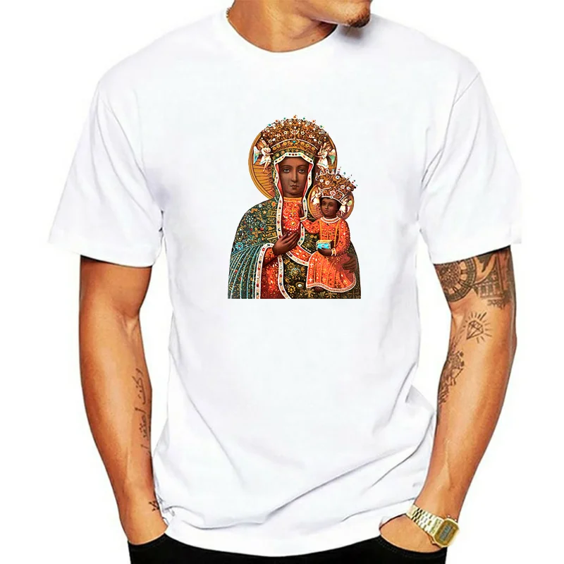 BLACK MADONNA of Czestochowa V2Christian Mary T Shirt sizes S-3XL POLAND High Quality Custom Printed Tops Hipster Tees T-Shirt