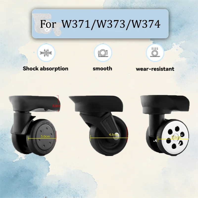 

For W374 Mute Luggage Wheels 360° Swivel TPU Wear-Resistant Steel Bearing Universal Suitcase Repair Parts