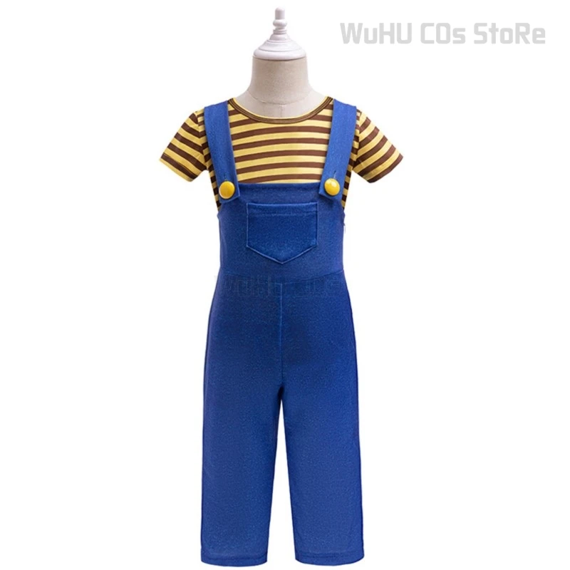 Cartoon Movies Gru The Minioons Bob Carl Dave Kevin Cosplay Overalls bandeau trousers Funny Cosplay Kids Suit halloween Party