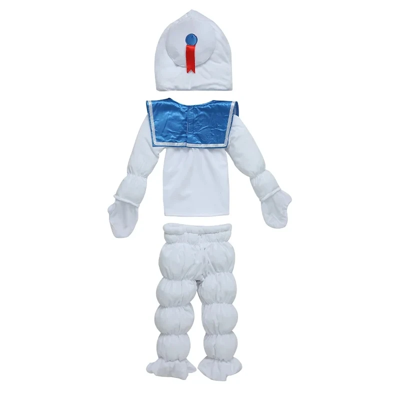 Disfraces de Cosplay de Ghostbuster Marshmallow Puft para niños, conjunto de 3 piezas blanco encantador, regalo de fiesta de Navidad y Halloween