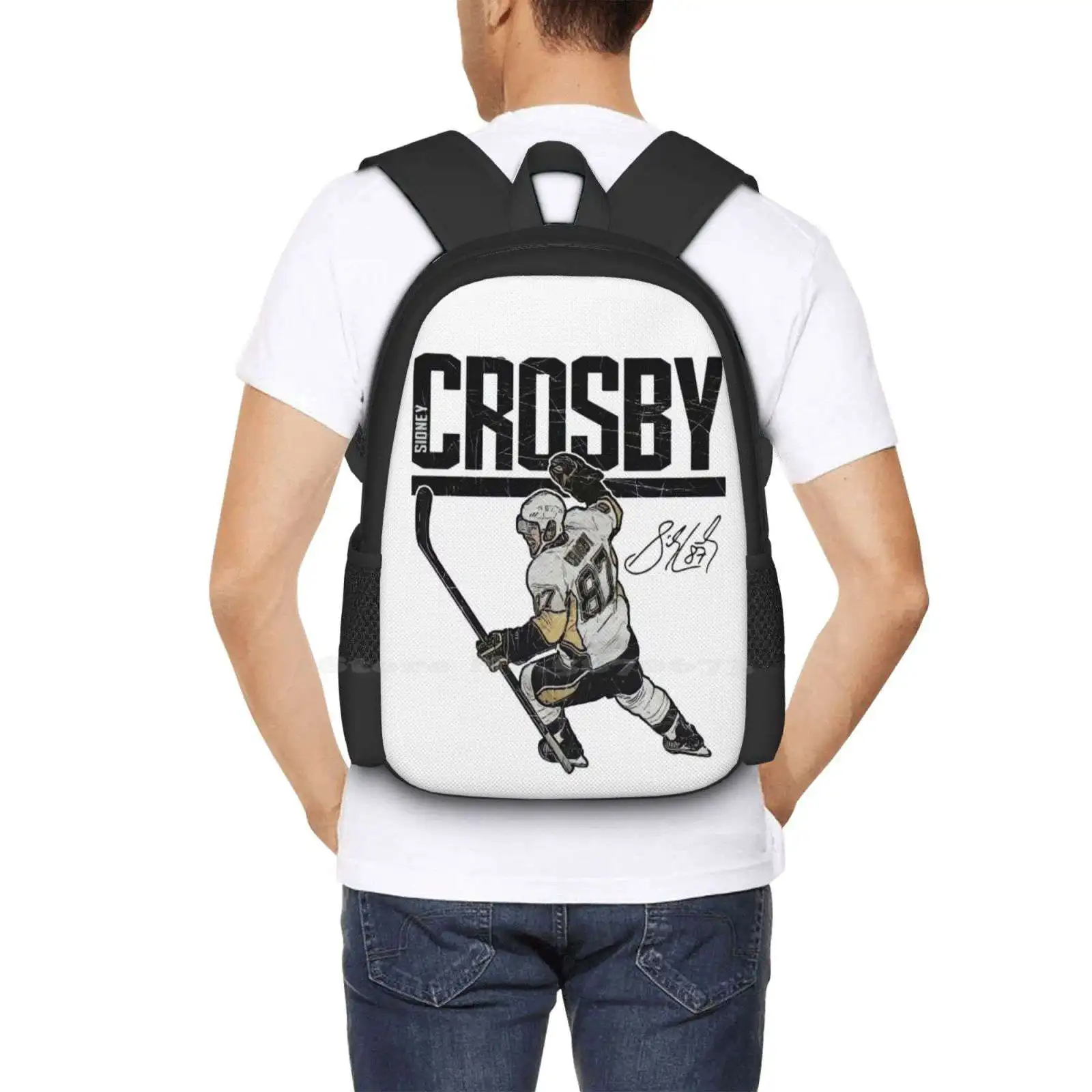 Sidney Crosby For Fans Backpacks For School Teenagers Girls Travel Bags Sidney Crosby Pennsylvania Pirates Sports Steelers Pens