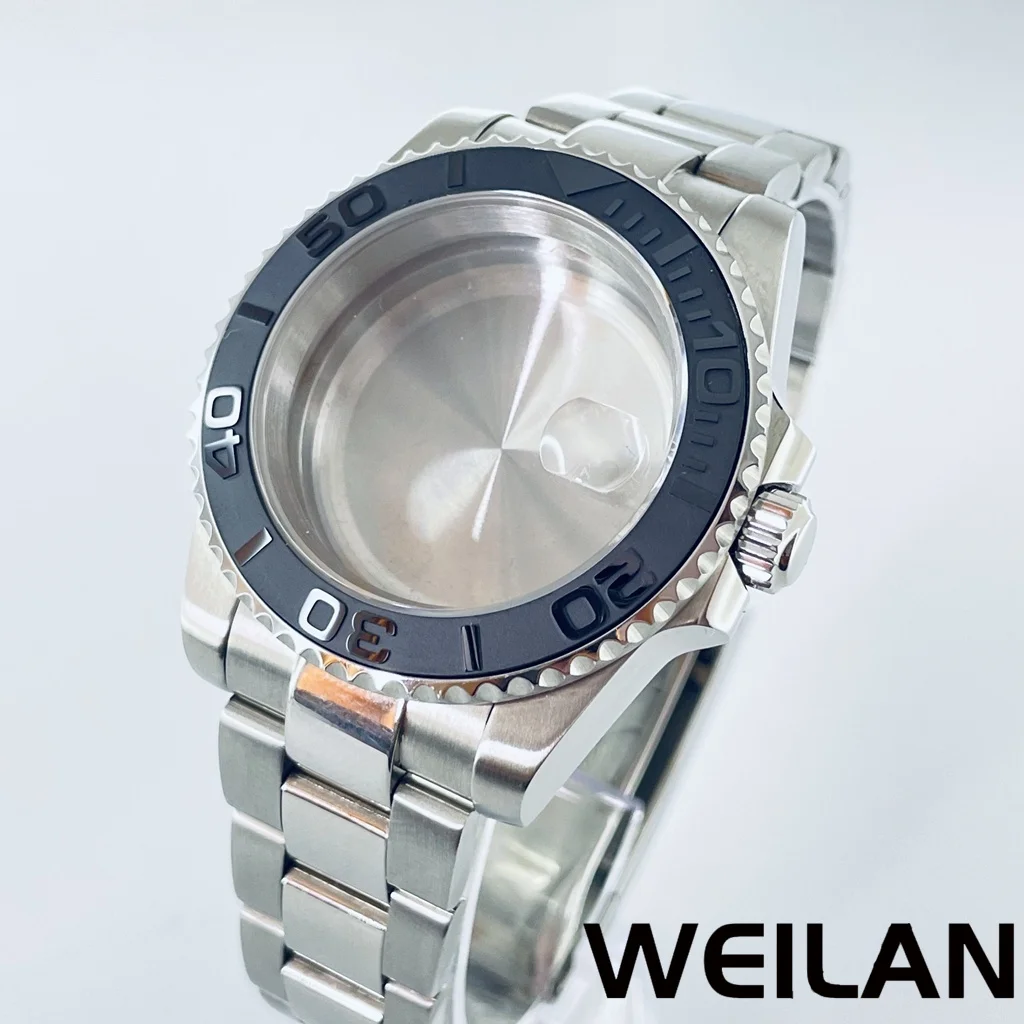 40mm Fit NH34 NH35 NH36 NH38 NH39 NH70 ETA2824 PT5000 Movement Silver Watch Case SUB Ceramic Bezel Sapphire