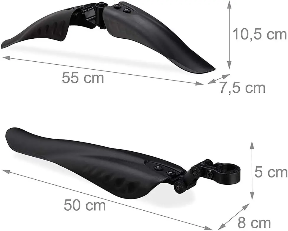 Mountain Bike Mudguard Set, Bicycle Universal Rain Shield, All Inclusive Widened Mudguard, Black, PP PA PVC Material, 24-28
