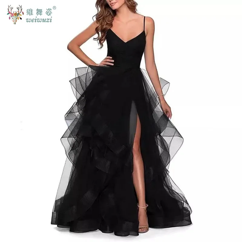 Elegante cinta de espaguete noite vestido fofo palco performance traje muito sexy princesa aniversário luxo requintado vestido extravagante