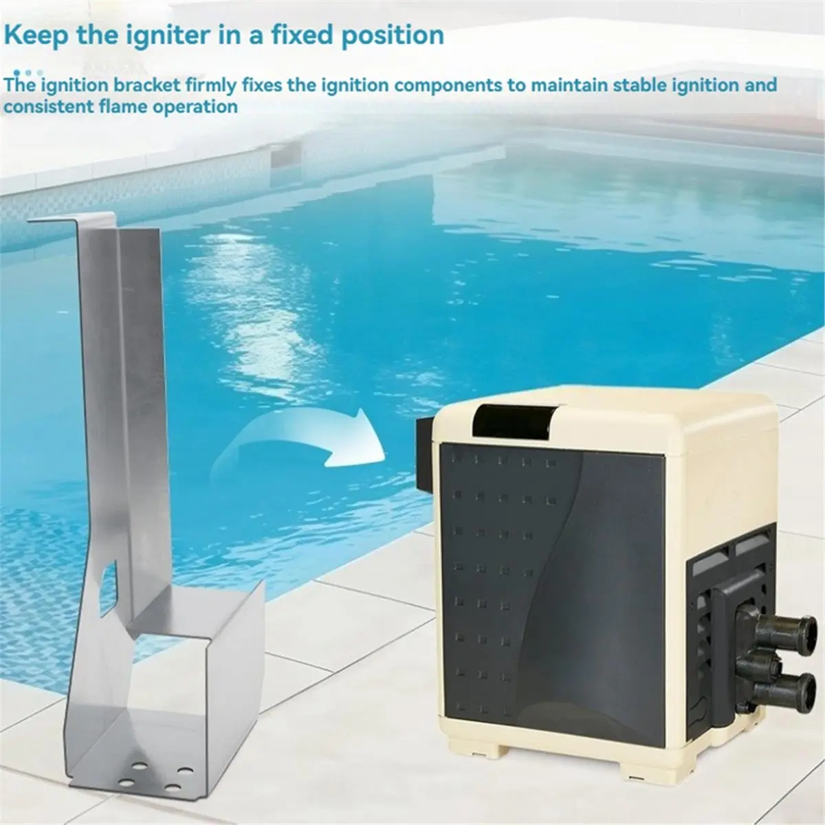 update. 306692 Pool Heater Pilot Mounting Bracket for Raypak Gemini/Versa/RP2100 IID Series Heater,100-10000419 Mounting