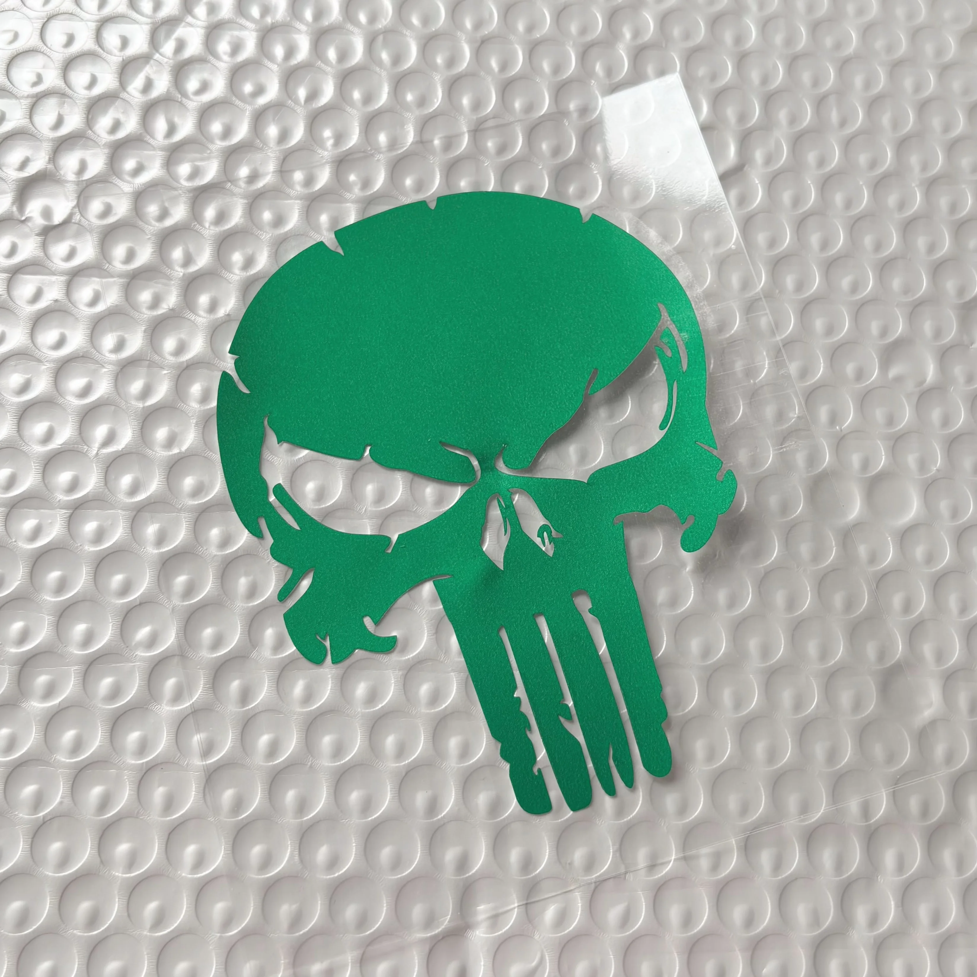 Skull Motorcycle Stickers War Damaged Cracked Waterproof Reflective Decals for Tank