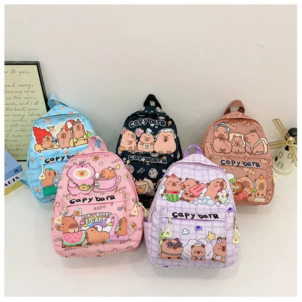 Cute Cartoon Capybara Backpack Breathable Ultra-light Children's School Bags Pattern Shoulder Bags