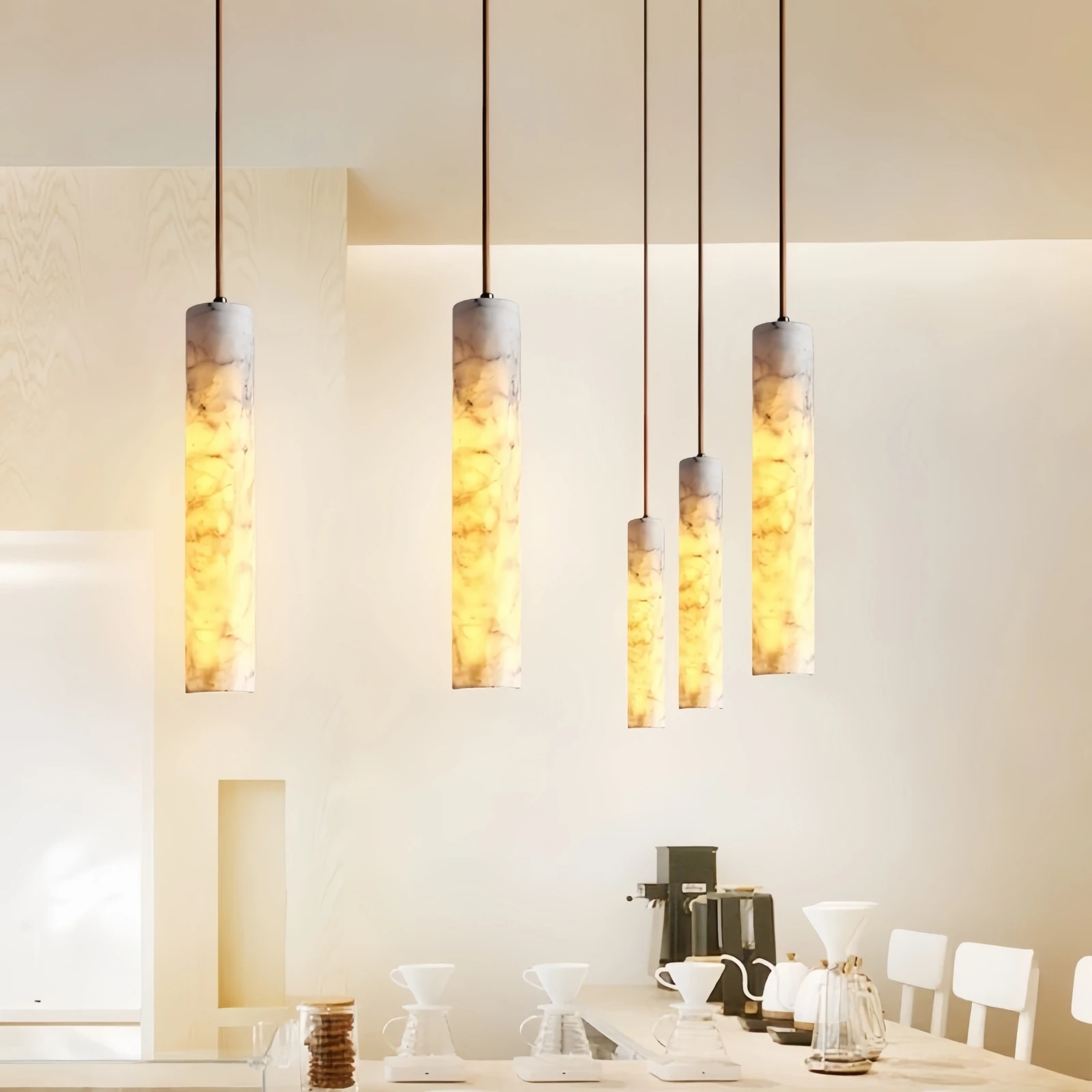 YEBMLP Marble Pendant Lamp High End Classical Hanging Light Living Room Decor Droplight Dinging Room
