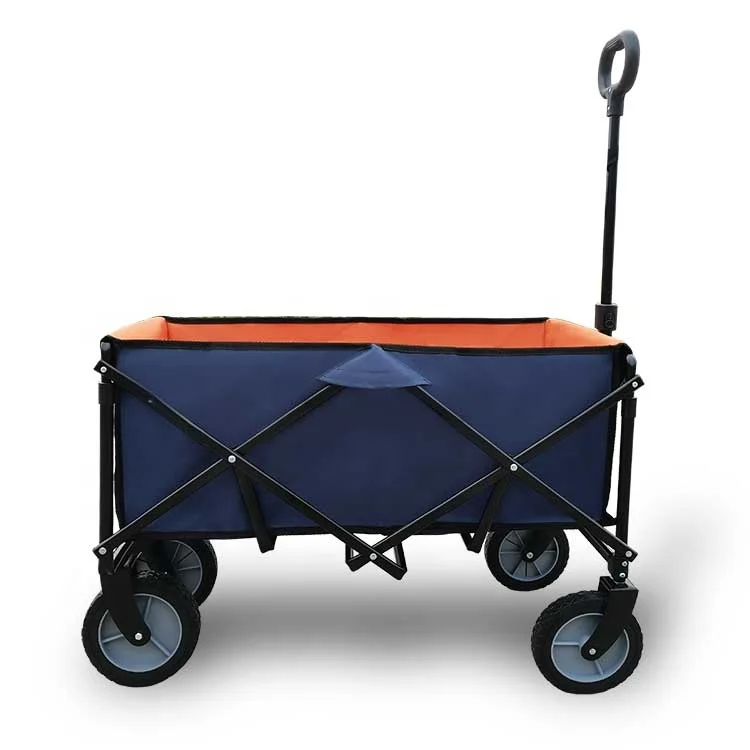 

Lightweight Metal Frame Portable Camping Foldable Trolley Storage Cart Collapsible Folding Outdoor Utility Wagon Cart