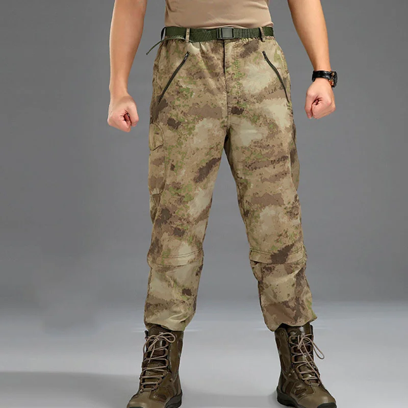 

New Detachable pants men Quickly dry Military Tactical camouflage outdoor Sports Breathable Army male Camping Hiking