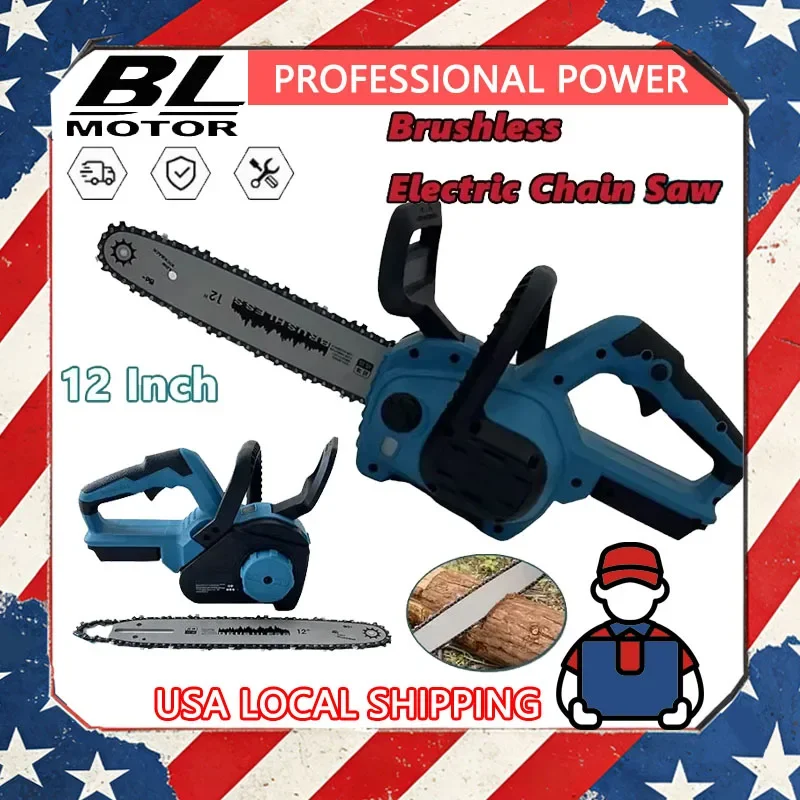 

Аккумуляторная бесщеточная цепная пила 12 дюймов для Makita с цифровым дисплеем, для обрезки садовых деревьев и веток, 18В