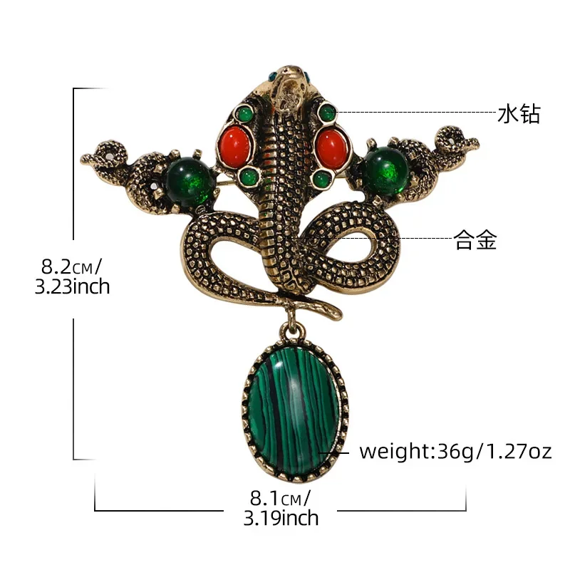 Fashion Vintage Snake Brooch Women\'s Clothing Accessories India National Style Animal Snake High-grade Corsage Винтажные Броши