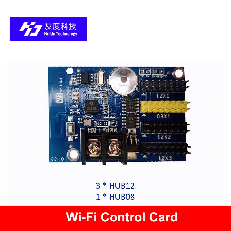 Huidu W3 HD-W3 single-dual color WiFi led control card module Controller P2.5 P3 P4 P5 P6 P7.62 P8 P10 LED panel  HD-W03