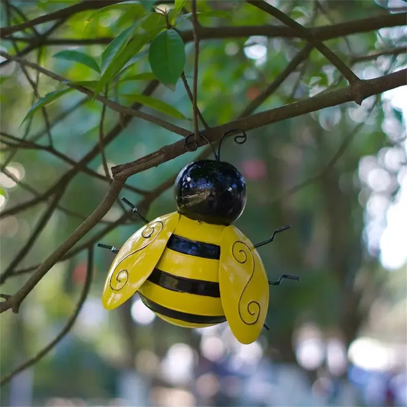 Cute Bumble Bee Backyard Garden Accent Play House Decorative Metal Art Sculpture Home Garden for Outdoor - view 3