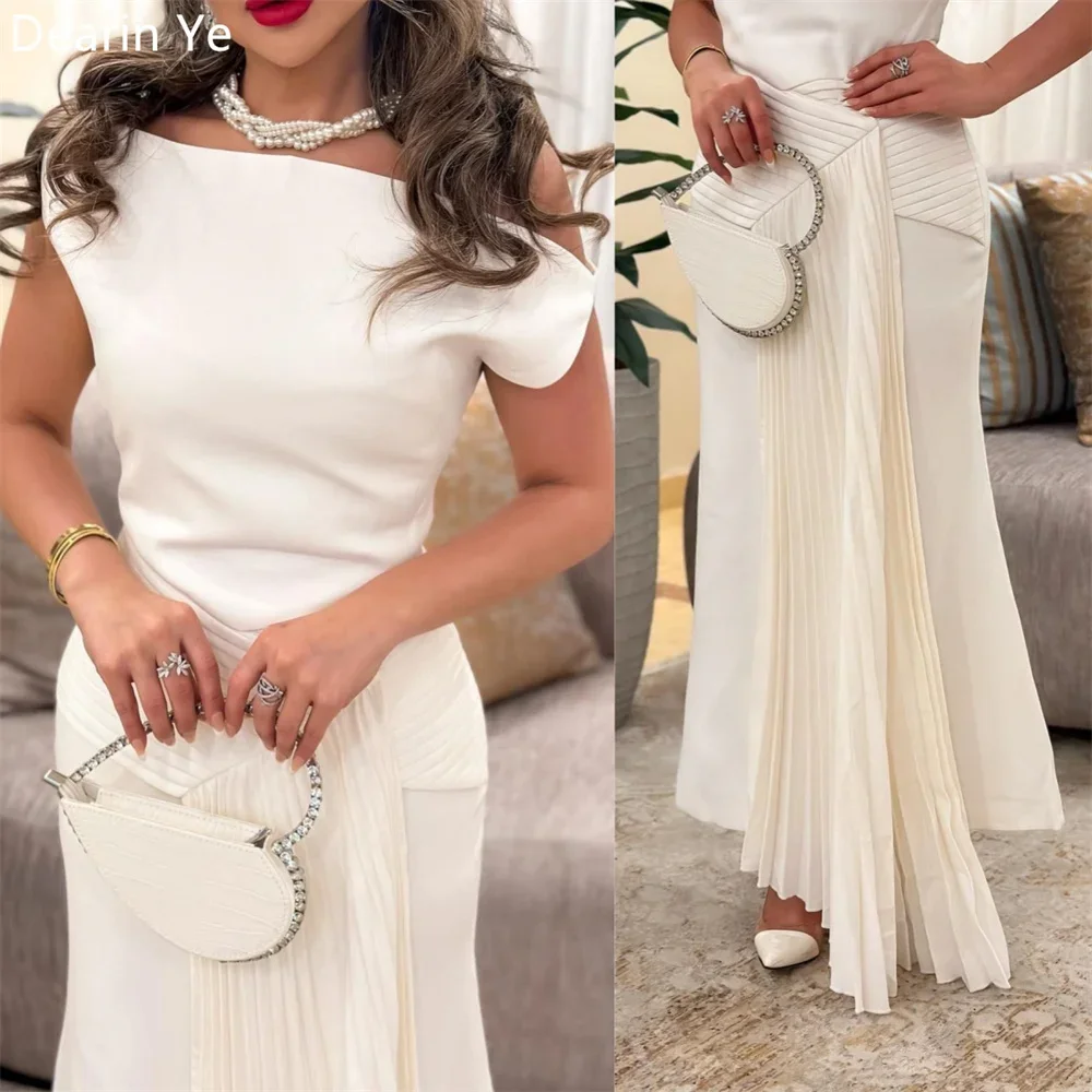 

Customized Saudi Arabia Prom Gown Off-the-shoulder Mermaid Floor Length Skirts Draped Bespoke Occasion Dresses Evening Fo