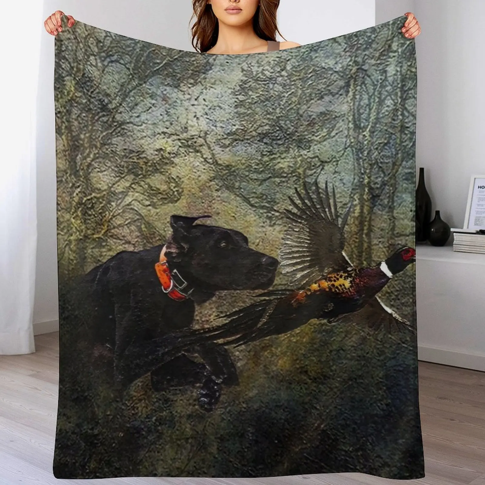 

GSP , Hunting pheasant Throw Blanket Portable Lightweight Blanket for Travel Camping