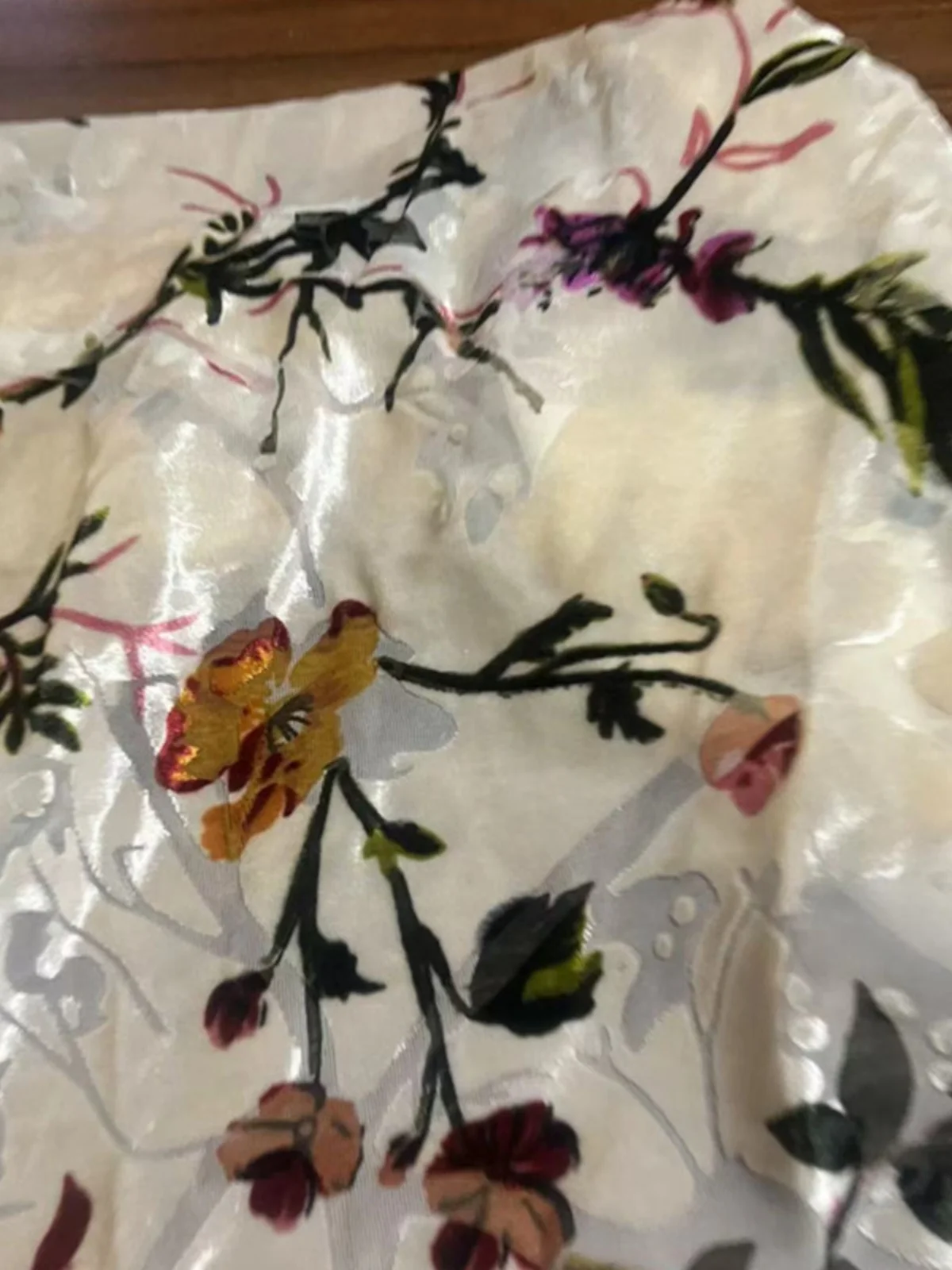 ベルベット生地-模擬シルク-花柄プリント-ドレスセット-スカート-衣料素材-ヨーロッパとアメリカの素材-その他素材