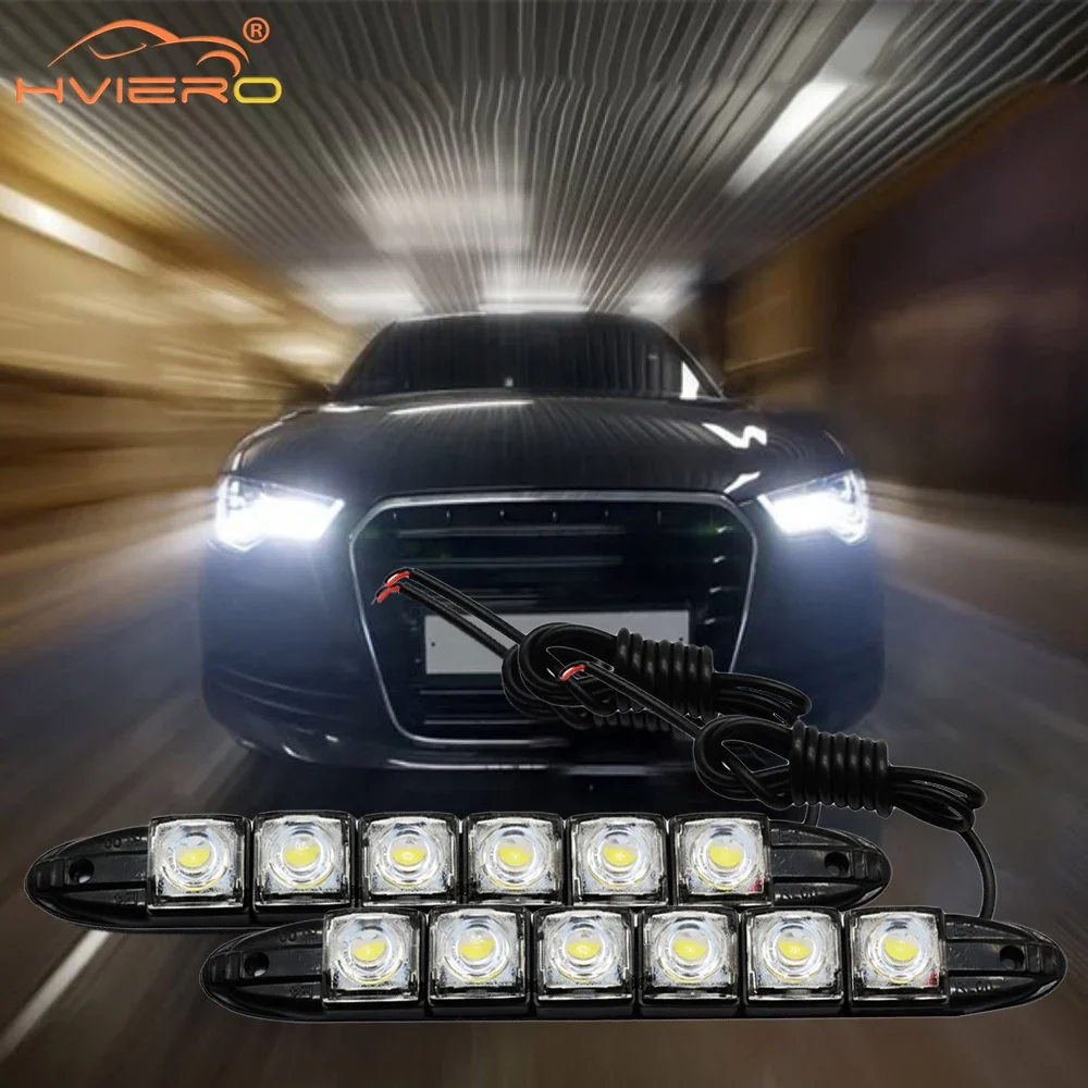 

2Pcs 6LED Flexible Fog DRL Daytime Running Light Decorate Waterproof Driving Warning Lamp Car Turn Signal 12V Auto Led Bulbs 6W