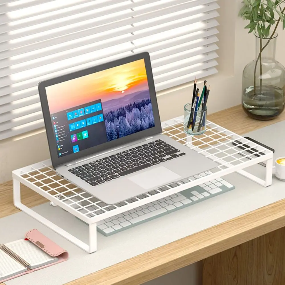 Raster Laptop Raster Koelrek Koeling Draagbaar Scherm Basisbeugel Metaal Zwart/Wit Computer Verhoogde standaard Computers