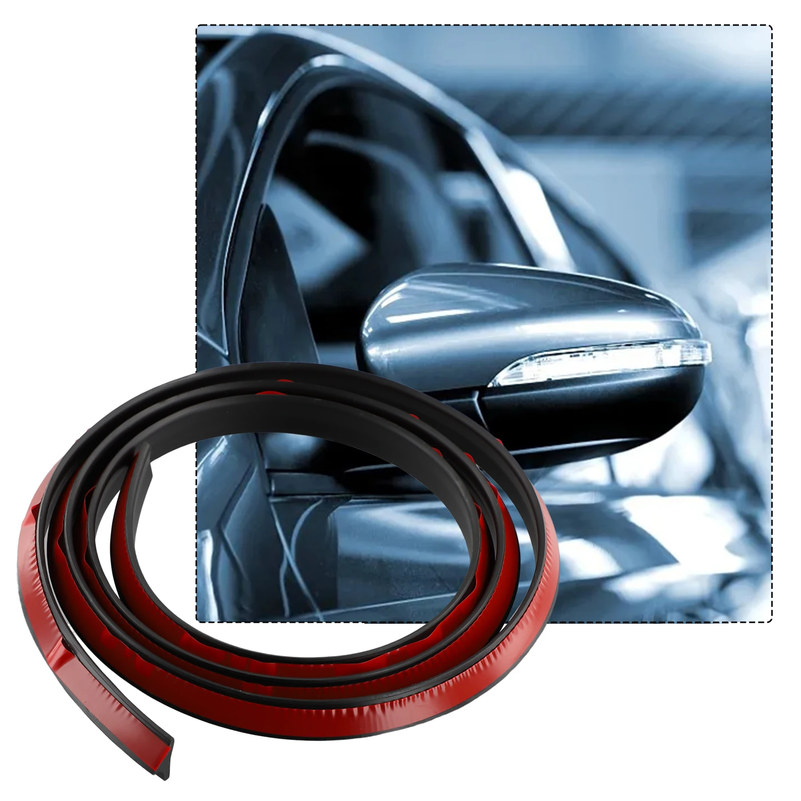 Car Front Hood Windshield Seal Strip 1.8M Rubber Construction for Wind Deflector Use Under Windshield Wiper Arm Plastic Panel
