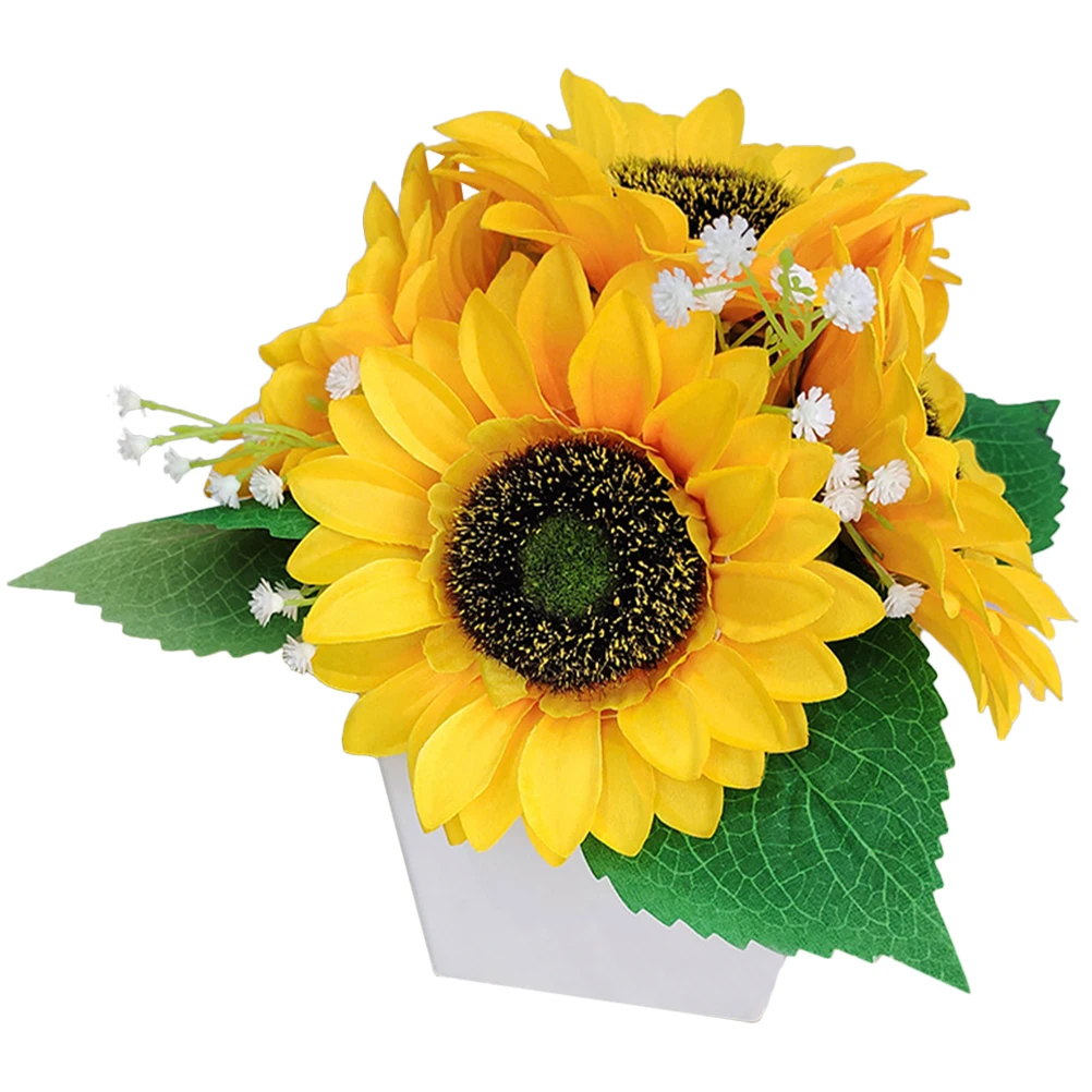 

Romantic Sunflower LED Night Lamp Plastic Bedroom Table Light Decor Bonsai Lamp for Bedside Room Window Shop Layout