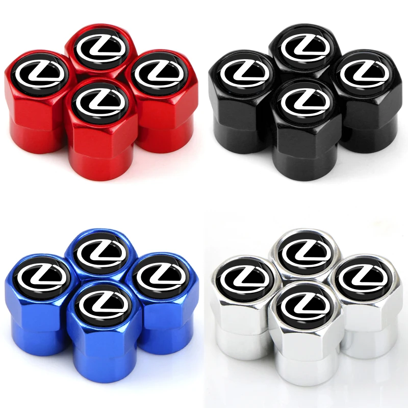 4Pcs/Set Car Wheel Tire Valve Caps Metal Stem Cover For Lexus ES300 RX330 RX300 GS300 IS250 IS200 CT200h IS300 NX RX LX UX GX GS