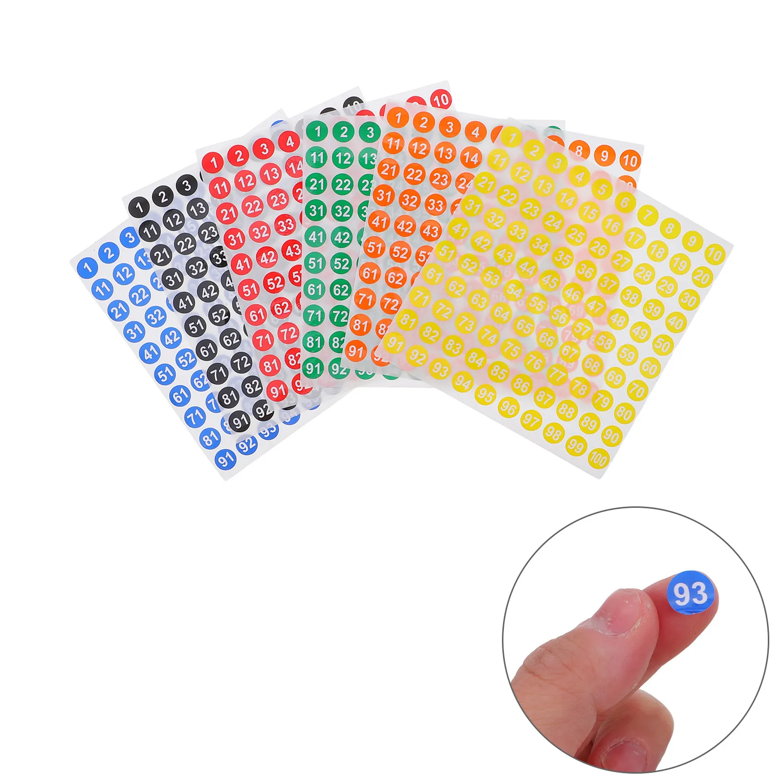 

60 Sheets Numbered Stickers 1-100 Self-Adhesive Stickers For Notebook Classification File Planner Sorting Labels 10mm